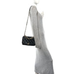 Lambskin Quilted Medium Color Match Flap Black