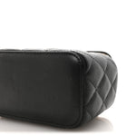 Caviar Quilted Small Tiny CC Vanity Case With Chain Black