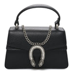 Dollar Calfskin Crystal Mini Dionysus Top Handle Bag Black Crystal
