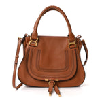 Calfskin Medium Marcie Satchel Tan