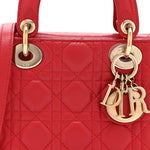 Lambskin Cannage Mini Lady Dior Red