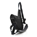 Nylon Grained Calfskin Saddle Bag Black Multicolor
