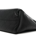 Caviar Stitched Large Lady Coco Shopping Tote Black