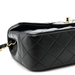 Lambskin Quilted Mini Rectangular Flap Black