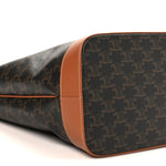 Triomphe Canvas Calfskin Medium Cabas Bag Tan