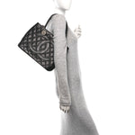 Caviar Quilted Medallion Tote Black