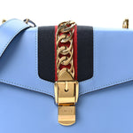 Calfskin Small Sylvie Shoulder Bag Clear Sky Blue