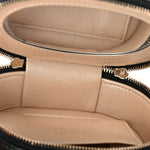 Lambskin Quilted Ruched Top Handle Vanity Case Black