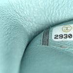 Caviar Quilted Medium Double Flap Light Blue