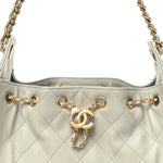 Caviar Quilted Mini Chanel 25 Handbag Light Green