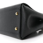 Soft Grain Calfskin Small Buckle Tote Black