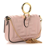 Nappa Matisse FF Embossed Nano Maxi Buckle Baguette Charm Rosa Quarzo