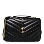 Lambskin Chevron Quilted Large LouLou Black