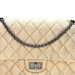 Metallic Aged Calfskin Quilted 2.55 Reissue 227 Flap Pale Gold