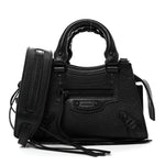 Grained Calfskin Neo Classic Black Hardware Nano City Crossbody Black
