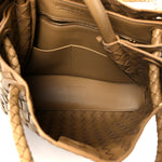 Nappa Intrecciato Medium Andiamo Shoulder Bag Dark Praline