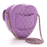 Lambskin Quilted CC In Love Heart Bag Purple