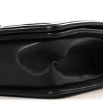 Lambskin Braided Woven Medium Boy Flap Black