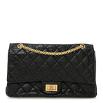 Aged Calfskin Quilted 2.55 Reissue 227 Flap Black