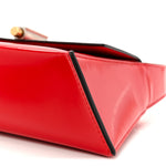 Brushed Calfskin Small Geometric Prisma Shoulder Bag Flame Red