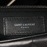 Lambskin Quilted Medium Loulou Puffer Monogram Chain Satchel Black