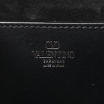 Calfskin Floral Embroidered Monochrome Vlogo Small Loco Shoulder Bag Black
