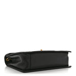 Lambskin Reversed Chevron Quilted Flap Black