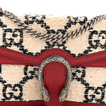 Tweed GG Monogram Small Dionysus Shoulder Bag White Black Romantic Cherry