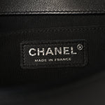 Lambskin Braided Woven Medium Boy Flap Black