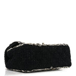 Tweed Braided Mini Rectangular Flap Black
