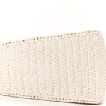 Yarn Raffia Effect Crochet Triangle Shoulder Bag White