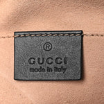 Calfskin Matelasse GucciGhost Small GG Marmont Chain Shoulder Bag  Black Hibiscus Red