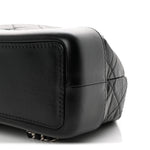Aged Calfskin Quilted Small Gabrielle Backpack Black