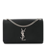 Grain De Poudre Medium Classic Monogram Kate Satchel Black