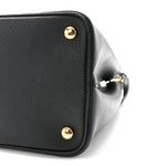 Saffiano Cuir Medium Double Bag Black Fuoco