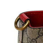 Soft GG Supreme Monogram Web Bosco Patch Small Crossbody Tote Beige Malva Hibiscus Red
