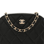 Caviar Quilted Classic Clutch With Chain Black