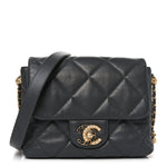 Lambskin Quilted Mini Crush On Chains Flap Bag Grey