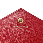 Grain De Poudre Matelasse Chevron Monogram Chain Wallet Red