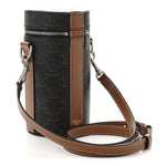 Triomphe Canvas Vertical Cylinder Bag Tan