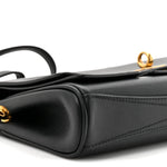 Smooth Calfskin Small Bel Air Clutch On Strap Black