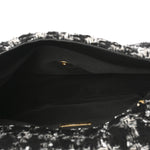 Tweed Quilted Large Chanel 19 Flap Black Silver Ecru