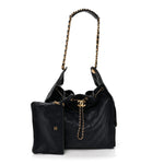Caviar Quilted Medium Chanel 25 Handbag Dark Navy