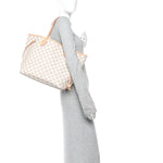 Damier Azur Neo Neverfull MM Rose Ballerine