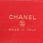 Caviar Quilted Top Handle Slim Vanity With Chain Red