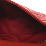 Iridescent Caviar Quilted Medium Chic Quilt Flap Red