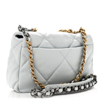 Lambskin Quilted Medium Chanel 19 Flap Light Blue