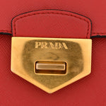 Saffiano Turn Lock Chain Shoulder Bag Fuoco