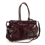 Glossy Calfskin Triangle Large Bonnie Shoulder Bag Bordeaux