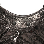 Metallic Agneau Arena Le Cagole Shoulder Bag XS Dark Bronze